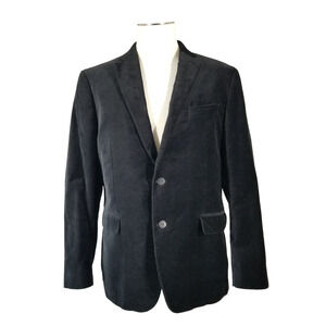J. Ferrar Jacket Sports Coat Blazer Mens 44R Black Velvet Slim Fit Modern